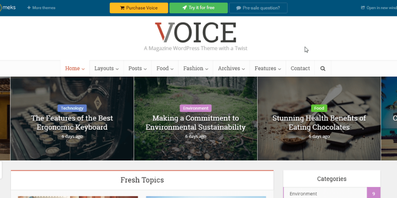 Voice - Theme WordPress đẹp mắt