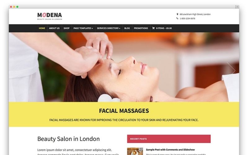 website mẫu spa Modena