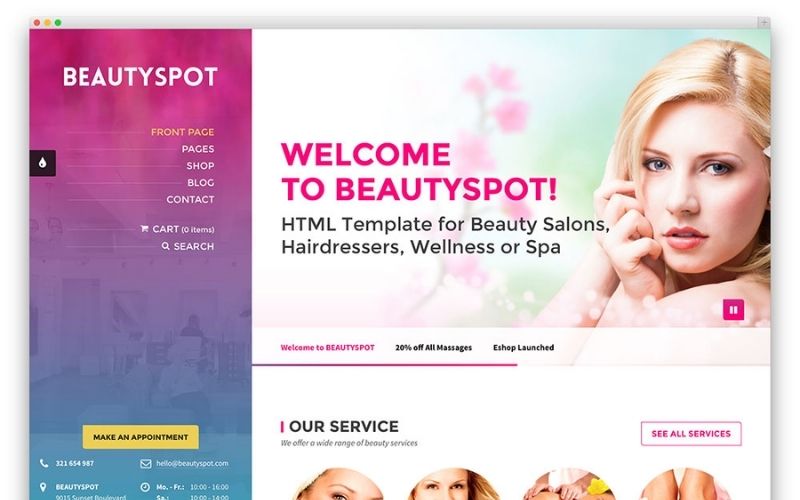 mẫu web spa beautyspot