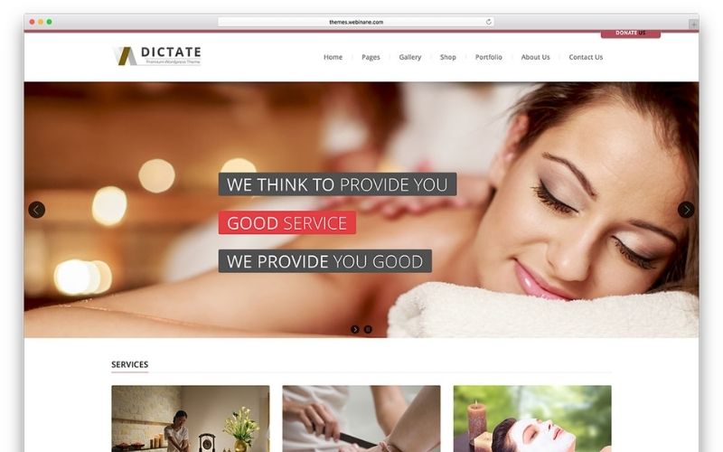 web mẫu spa Dictate