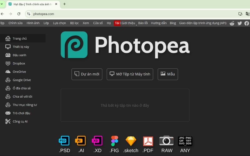 website thiết kế Photopea.com