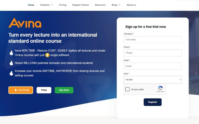 Phần mềm soạn giáo án Elearning Avina Authoring