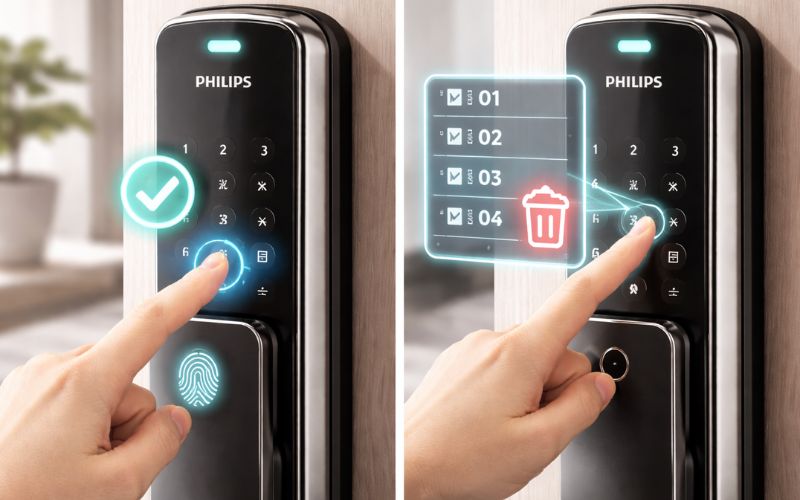 Cách thêm và xóa dấu vân tay