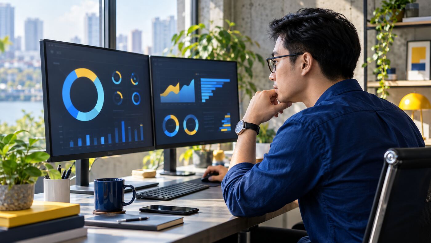 Góc làm việc minh họa chủ đề công ty thiết kế website chuẩn seo